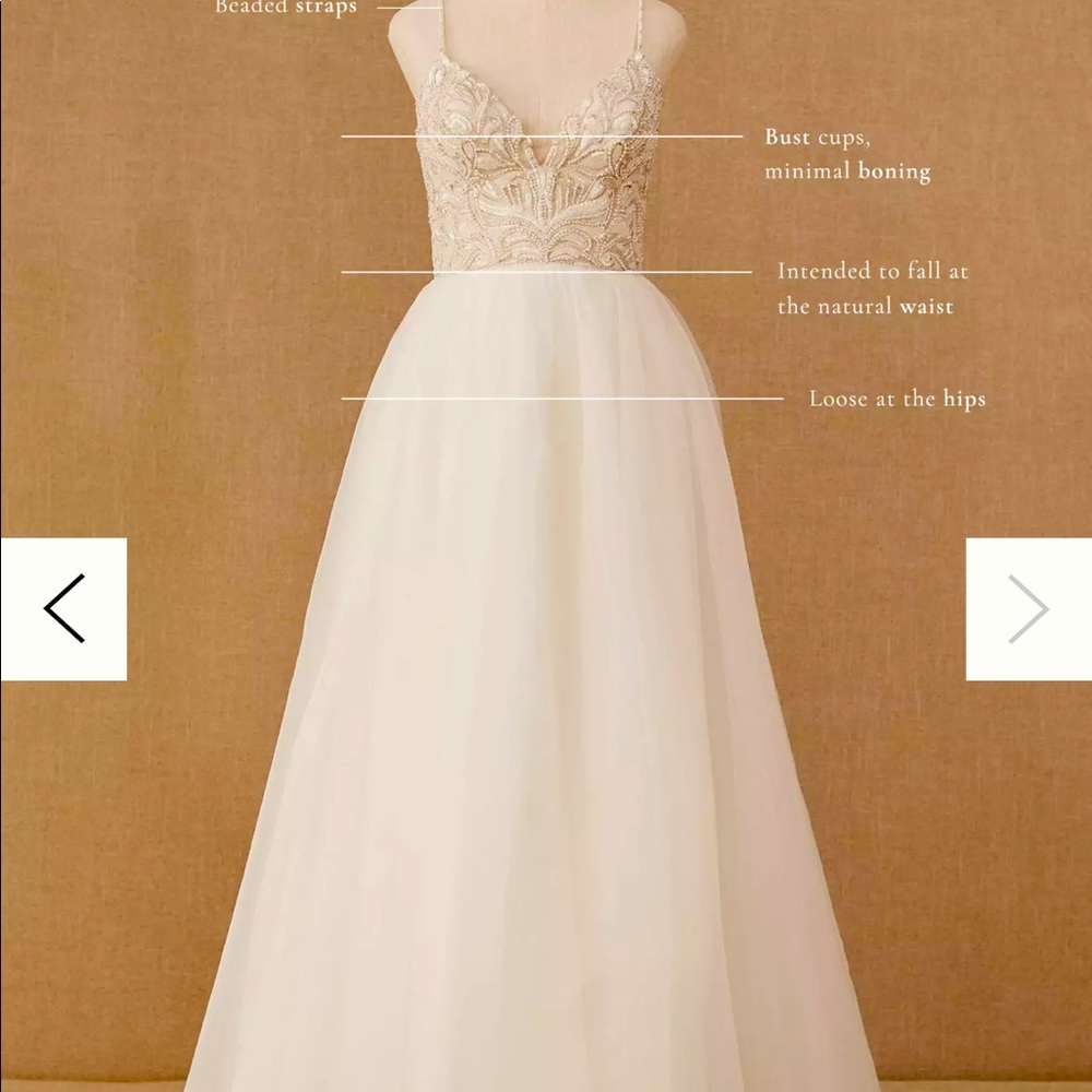 NEW Wtoo by watters Hemingway gown from BHLDN wedding-size 2, w/tag, not altered